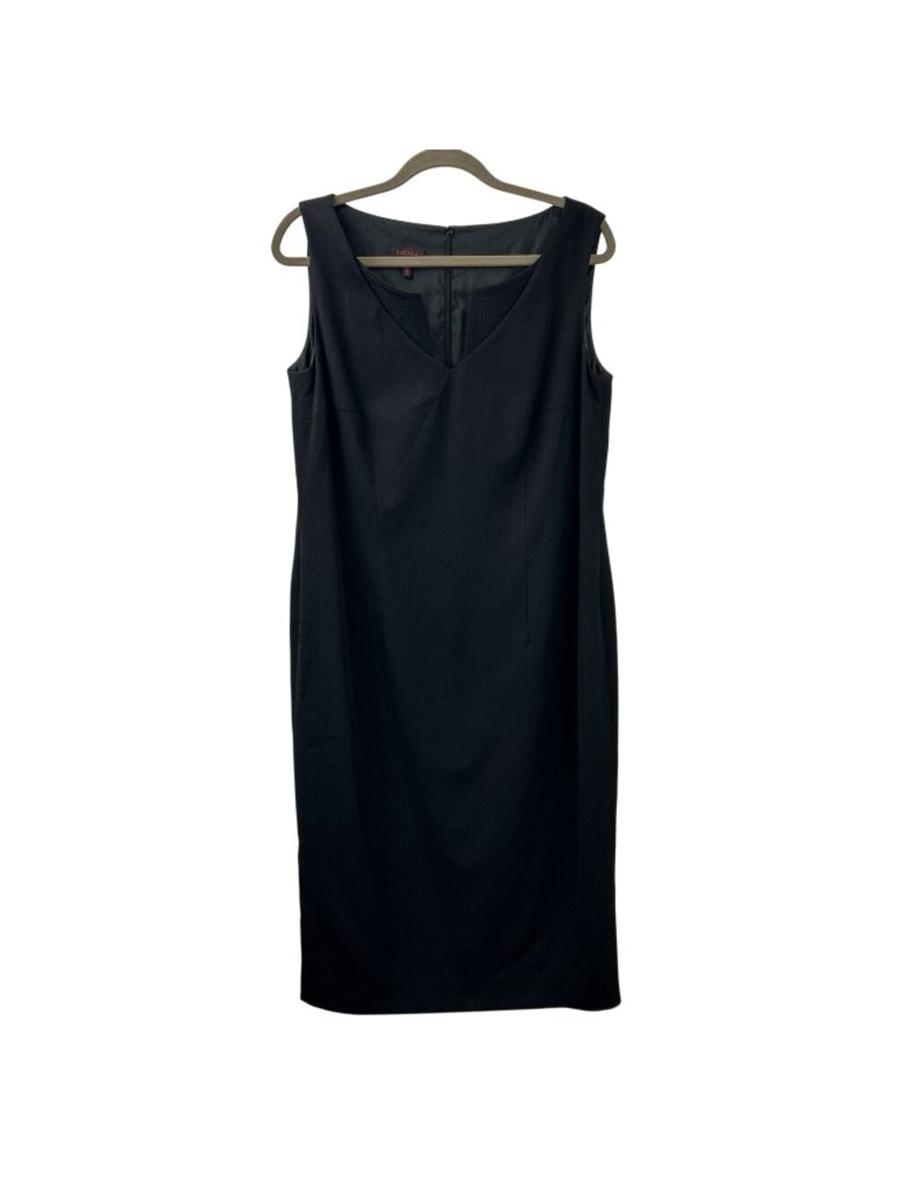 Escada Sleeveless Sheath Dress Womens Size 42 US 10 Virgin Wool V-Neck Back Zip